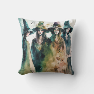 Witch illustration #1 throw pillow