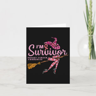 Witch Im A Survivor Halloween Breast Cancer Awaren Card