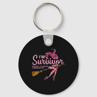 Witch Im A Survivor Halloween Breast Cancer Awaren Keychain