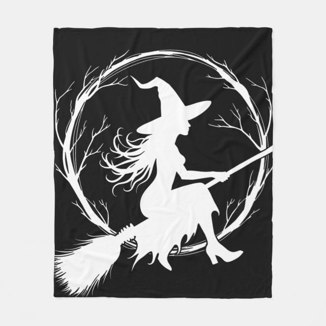 Witch in Flight Fleece Blanket (Front)