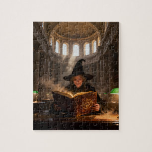 Witch in the Library Jigsaw Puzzle