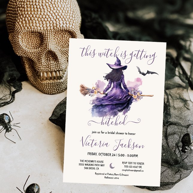 Witch is getting Hitched Halloween Bridal Shower Invitation (Creator Uploaded)