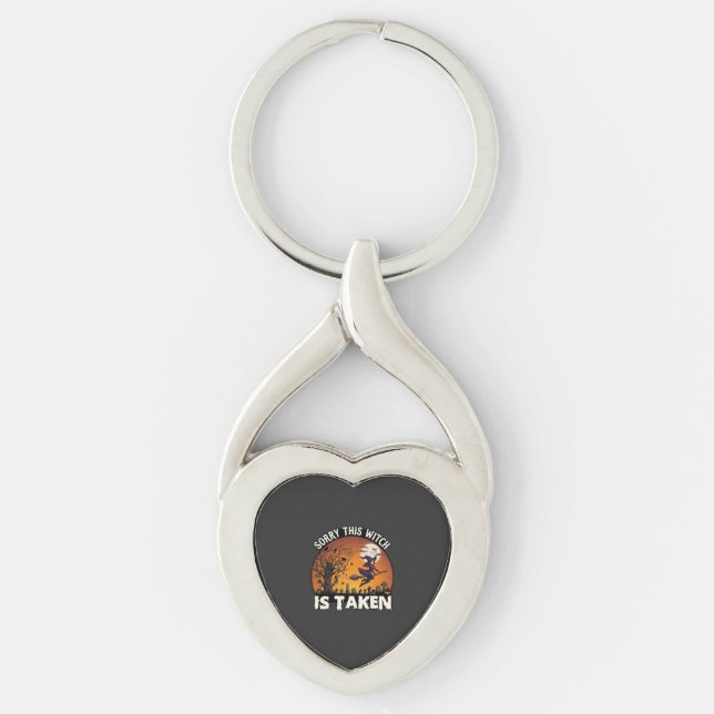 Witch Is Taken Broom Tree Graveyard Halloween_1 Keychain (Front)