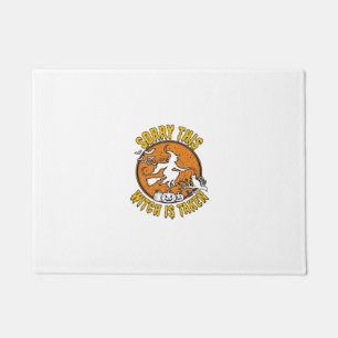 Witch Is Taken Halloween Pumpkins Cat_1 Doormat