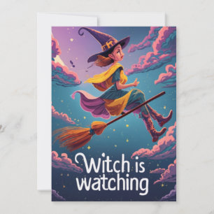Witch is watching holiday card