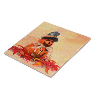 Witch Jack-O-Lantern Tile