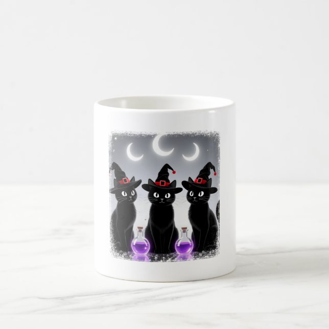 Witch Kitty Crew Halloween Graphic Coffee Mug (Center)