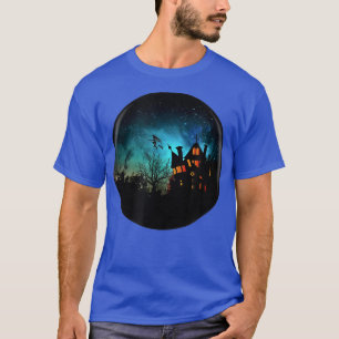 Witch Leaving Her Haunted House Halloween Graphic T-Shirt