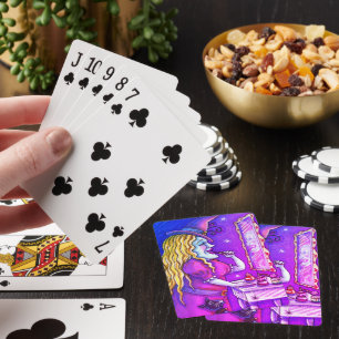 WITCH LIPSTICK, PERFUME & NAIL POLISH, FUNNY CUTE PLAYING CARDS
