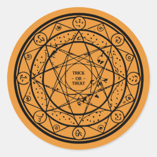 Witch Magic Circle Halloween Classic Round Sticker