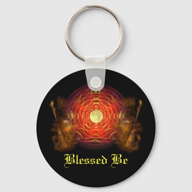 Witch Magic Pentagram Keychain (Front)