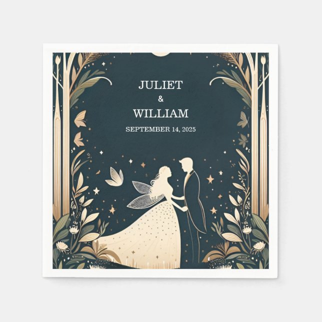 Witch Magical Dream Mystical Stars Moon Wedding Napkin (Front)