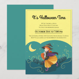 Witch Monster Mash Halloween Party Invitation