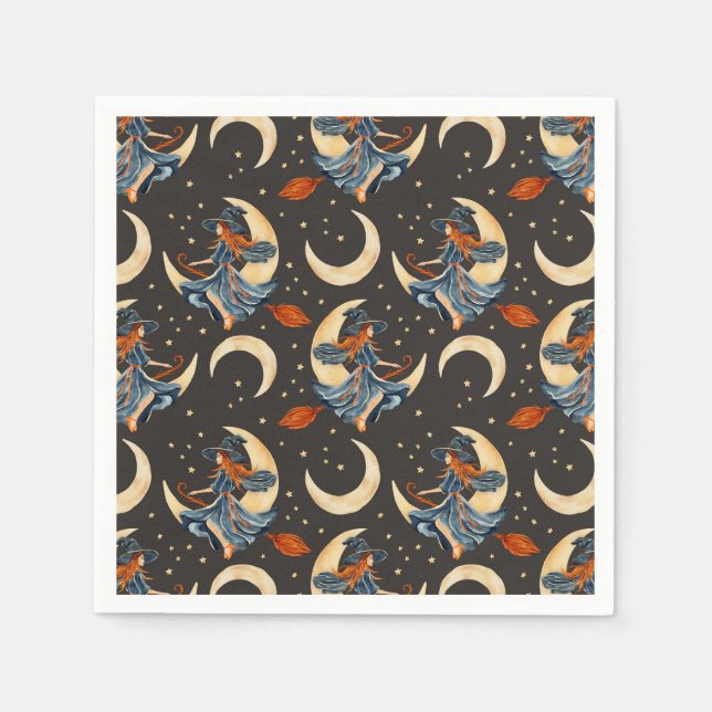 Witch, Moon and Planets Napkin (Front)