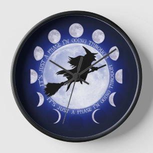 Witch Moon Phase Wall Clock