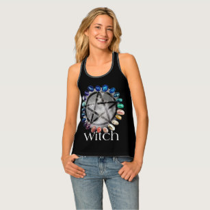 Witch Moon with Chakra Stones Placemat Tank Top