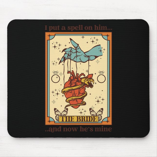 Witch Mystical Funny Bride And Groom I Put A Spell Mouse Pad (Front)