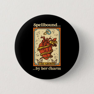 Witch Mystical Funny Bride And Groom Spellbound By 2 Inch Round Button