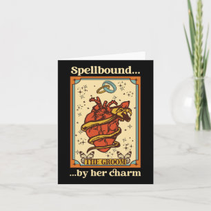 Witch Mystical Funny Bride And Groom Spellbound By Card