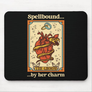 Witch Mystical Funny Bride And Groom Spellbound By Mouse Pad