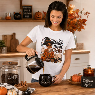Witch Needs Coffee Music Teacher T-Shirt
