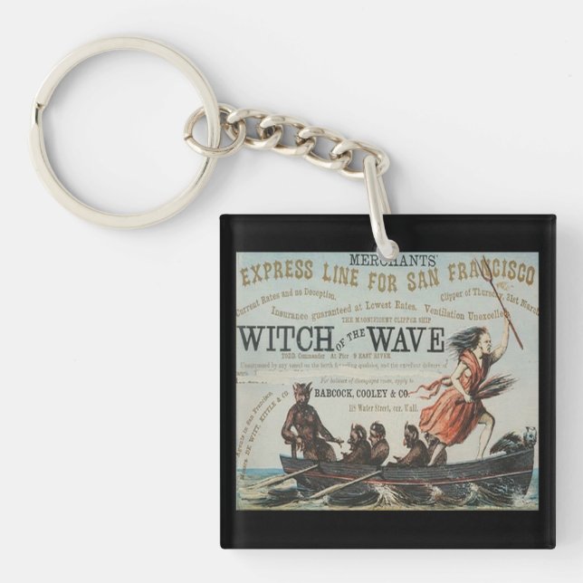 Witch of the wave Clipper Sailing ship Keychain (Front)