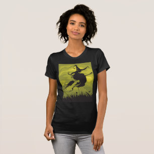 Witch On A Broomstick Womens T-Shirt