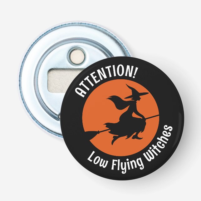 Witch on Broom Bottle Opener (Front)