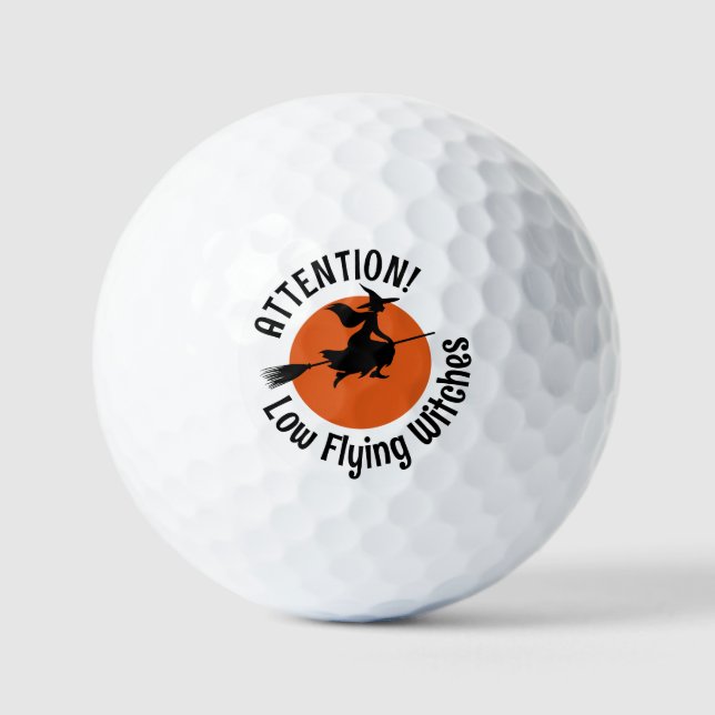 Witch on Broom Golf Balls (Front)