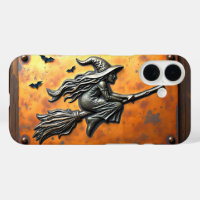 WITCH ON BROOM HALLOWEEN OCCULT