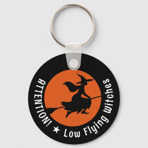 Witch on Broom Keychain