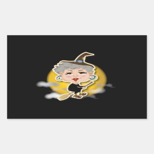 Witch On Broomstick Sticker