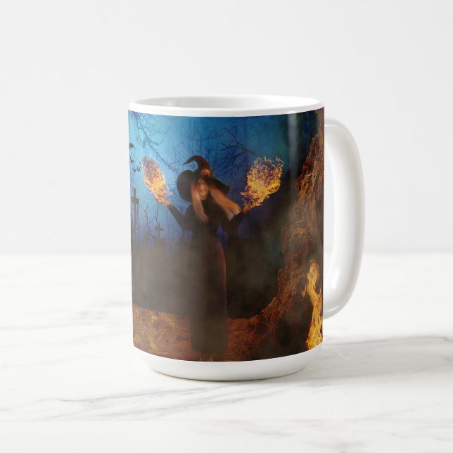 Witch on Fire Coffee Mug (Front Right)