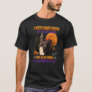 Witch On Wine She Needs A Samoyed Dog Halloween Co T-Shirt
