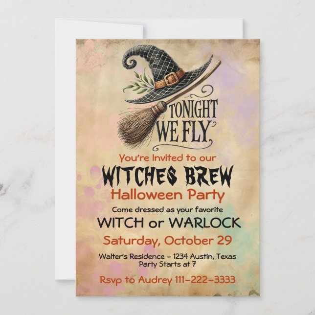 Witch or Warlock Halloween Party Invitation (Front)