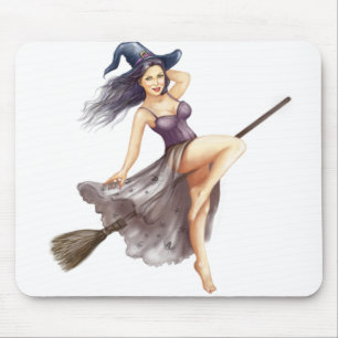 witch pin up mouse pad