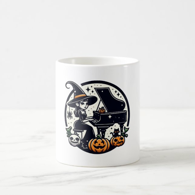Witch Playing Piano  Coffee Mug (Center)