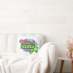 WITCH PLEASE funny halloween Throw Pillow