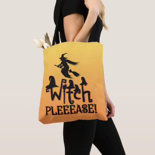 Witch Please Gold Bold Modern Witch Halloween Tote Bag