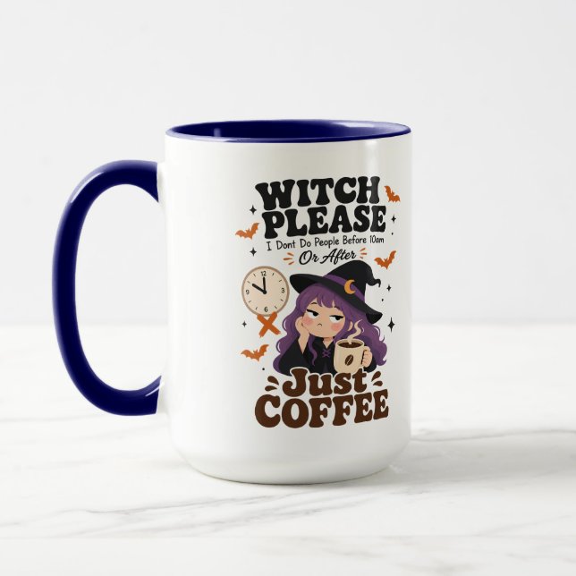 Witch Please Navy Large Mug Halloween Gift (Left)
