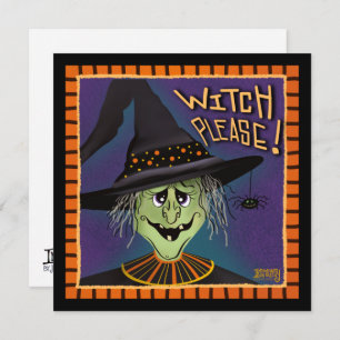 Witch Please Quote Funny Halloween  Holiday Card