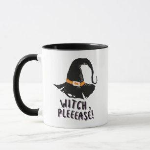 Witch Please Witches Hat Black and White Halloween Mug