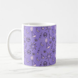 Witch Potions Purple Alchemy Pattern Halloween Coffee Mug