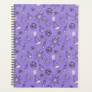 Witch Potions Purple Alchemy Pattern Halloween Planner