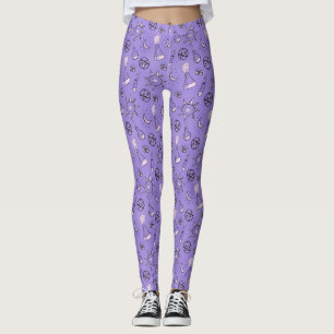 Witch Potions Purple Alchemy Pattern Leggings