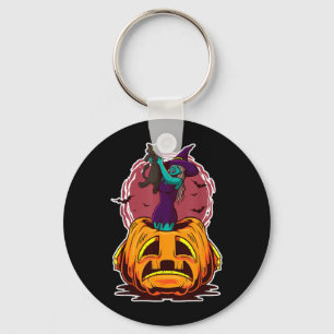 Witch Pumpkin Black Cat Y Spooky Sorcerer Keychain