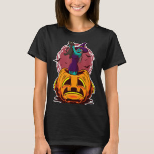 Witch Pumpkin Black Cat Y Spooky Sorcerer T-Shirt
