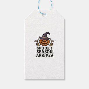 Witch Pumpkin Halloween Vintage Engraving Shirt De Gift Tags