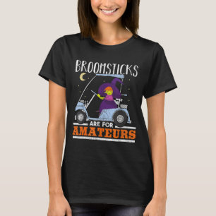 Witch Riding a Golf Cart Funny Halloween Shirt