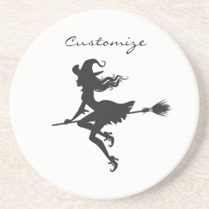Witch Riding Broom Halloween Thunder_Cove Coaster